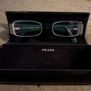 Prada Men's Glasses in Green and Black
